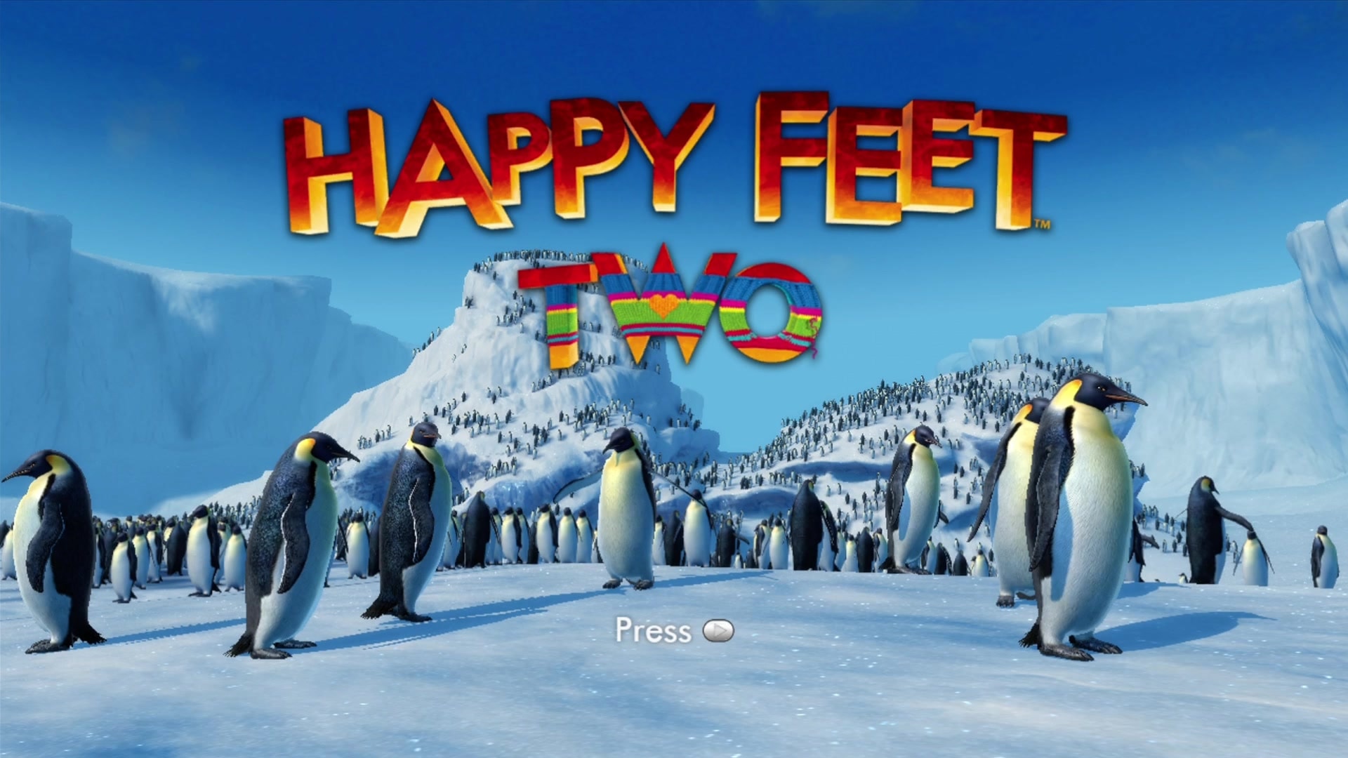 Happy Feet Two title screen for Xbox 360